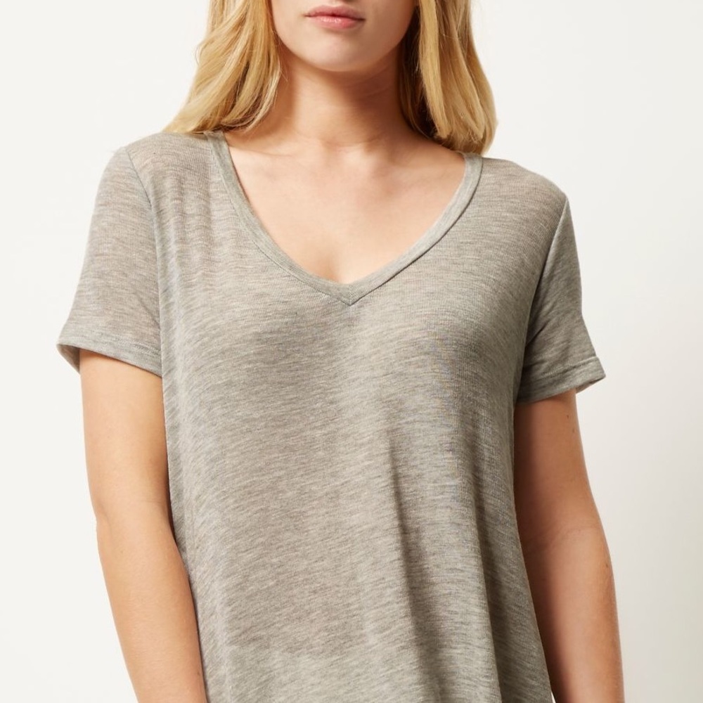 River Island V-Neck Hanky Hem Crop Top, EXCELLENT